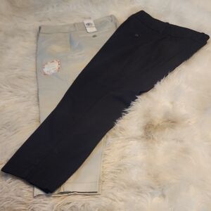 NWT..(2) Dockers Women's Black and Tan Straight Leg Pants